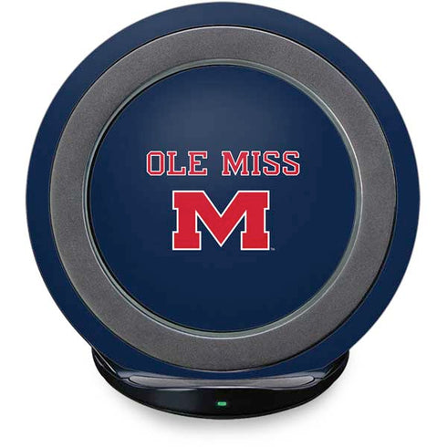 University of Mississippi Ole Miss Blue Fast Charge Wireless Charging Stand Skin